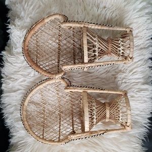 Pair of vintage mini peacock chairs